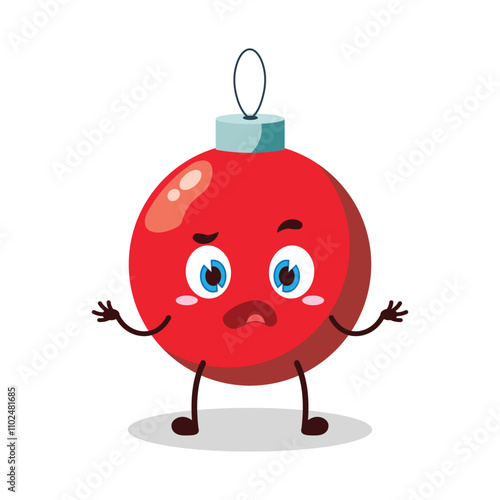 cute don't know expression of Christmas ball cartoon character