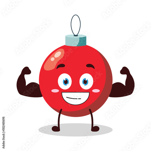 cute masculine healthy athlete expression of Christmas ball cartoon character