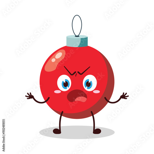cute why expression of Christmas ball cartoon character