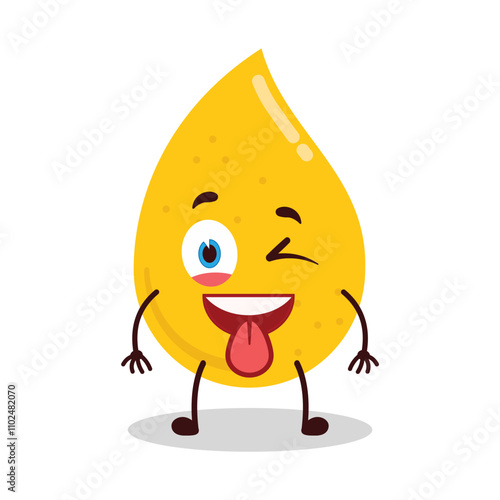 cute teased expression of gold drop cartoon character