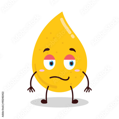 cute silent expression of gold drop cartoon character