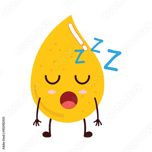 cute rest expression of gold drop cartoon character