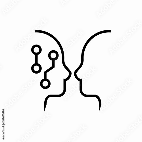human and robot icon sign vector