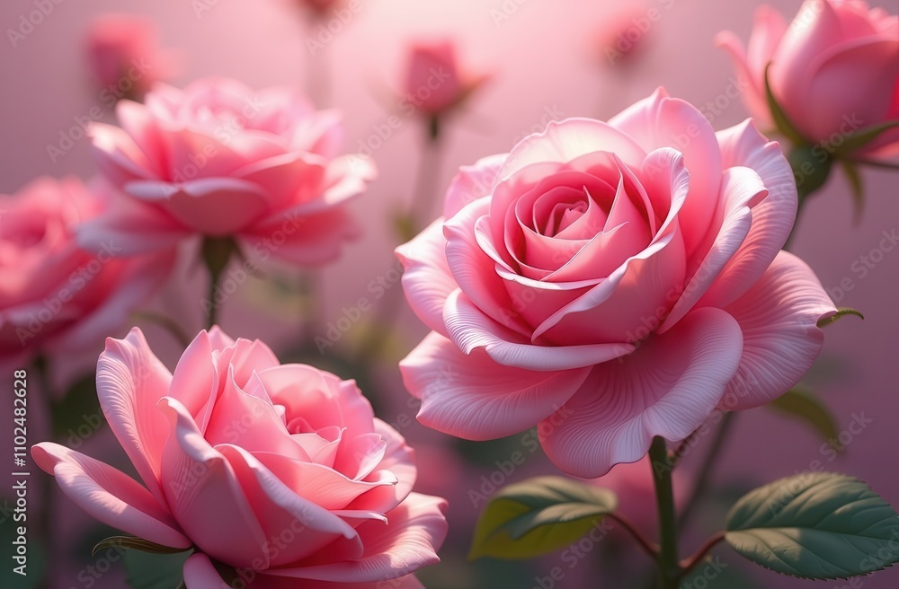 Composition blossoming of delicate pink roses on a pink background. Background of roses. Screensaver. Composition blossoming of delicate pink roses on a pink background. Background of roses. Screensaver.
