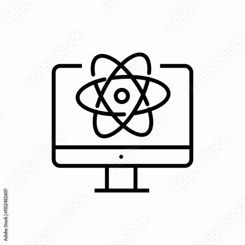 quantum computing icon sign vector