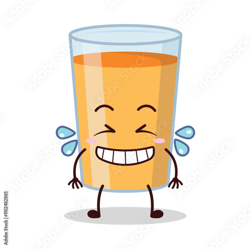 cute pleased expression of orange juice cartoon character