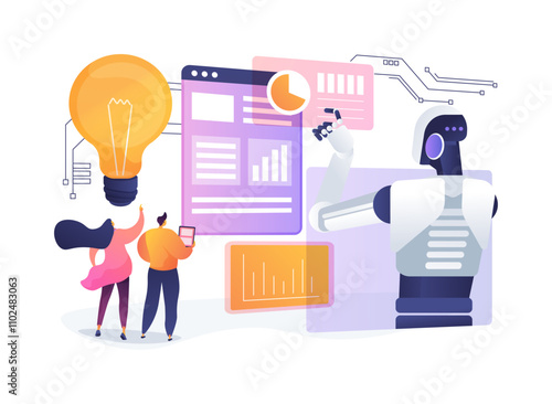 AI-Powered Energy Consumption Analysis abstract concept vector illustration.