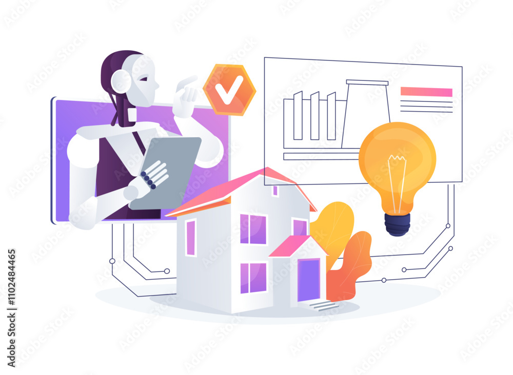 AI-Optimized Smart Grids abstract concept vector illustration. AI-Optimized Smart Grids abstract concept vector illustration.