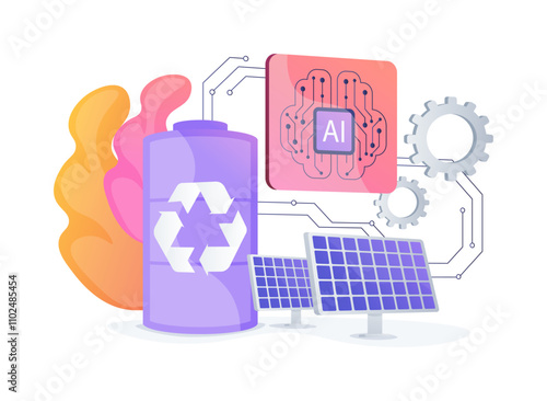 AI-Enhanced Energy Efficiency Consulting abstract concept vector illustration.