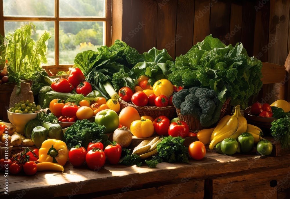 vibrant colorful display fresh fruits vegetables arranged beautifully showcasing bounty, colors, arrangements, organic, juicy, harvest, produce, gourmet vibrant colorful display fresh fruits vegetables arranged beautifully showcasing bounty, colors, arrangements, organic, juicy, harvest, produce, gourmet