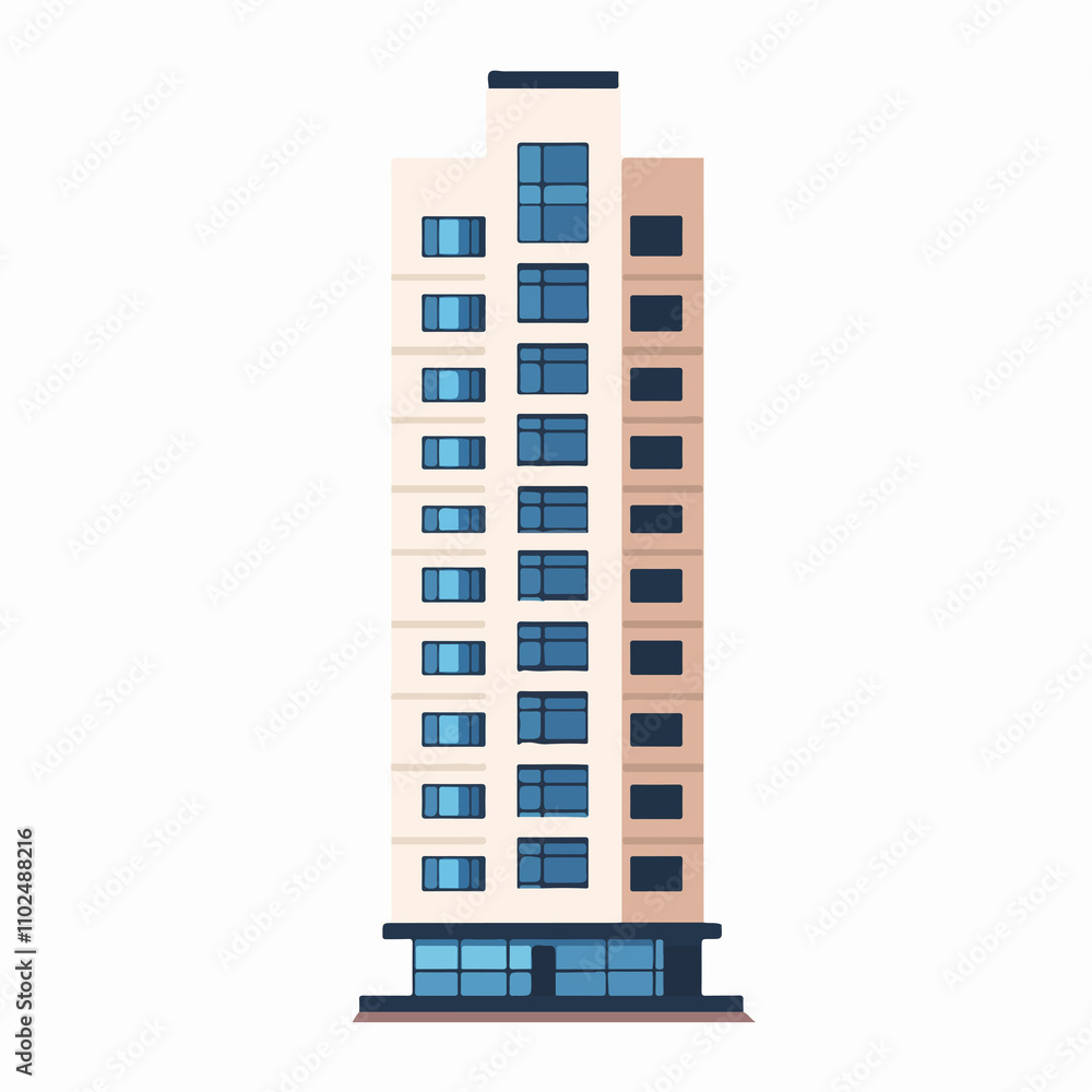 Modern Flat Design Single Tall Building Icon Vector Illustration Modern Flat Design Single Tall Building Icon Vector Illustration