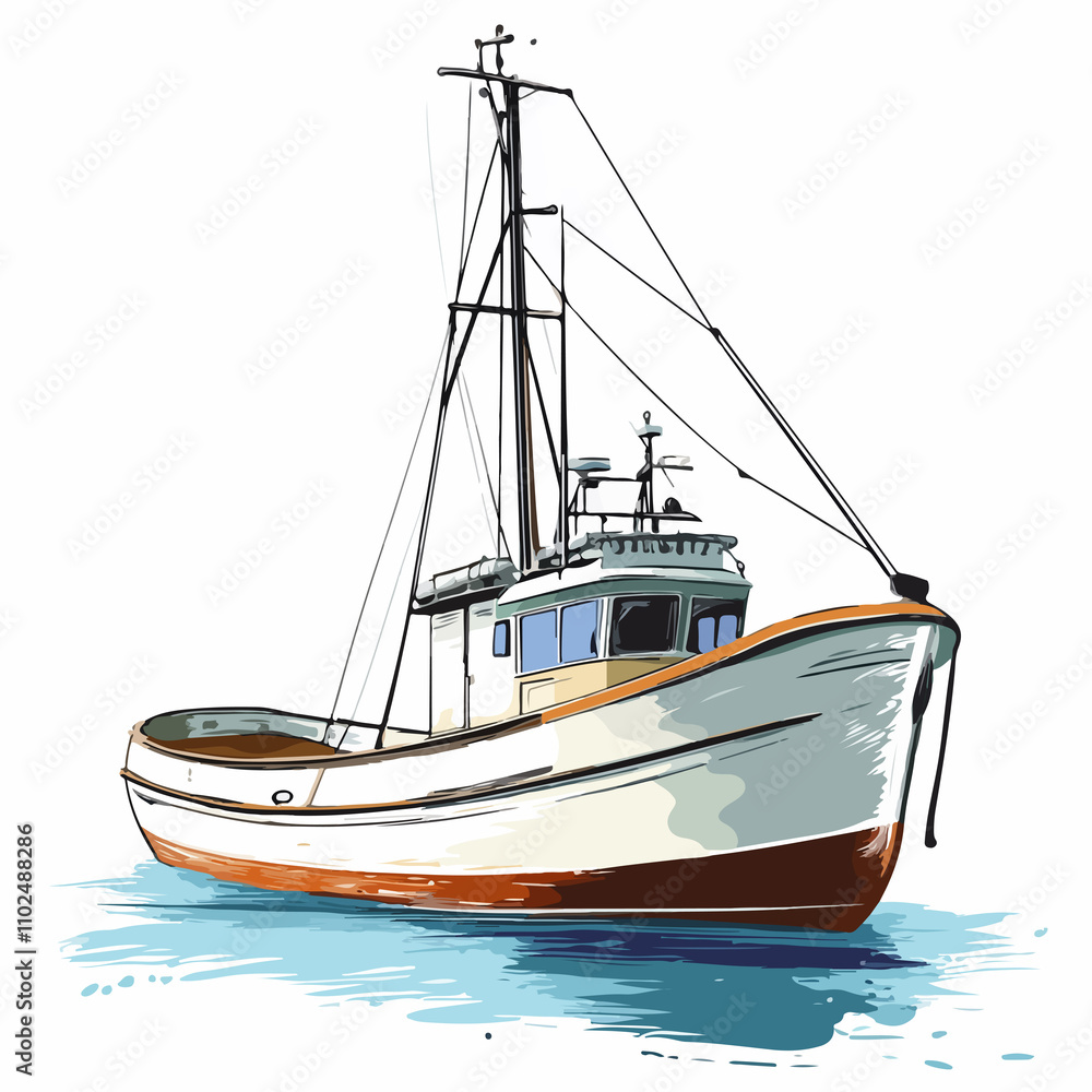 Freighter Boat Ship Vector Illustration Isolated Freighter Boat Ship Vector Illustration Isolated