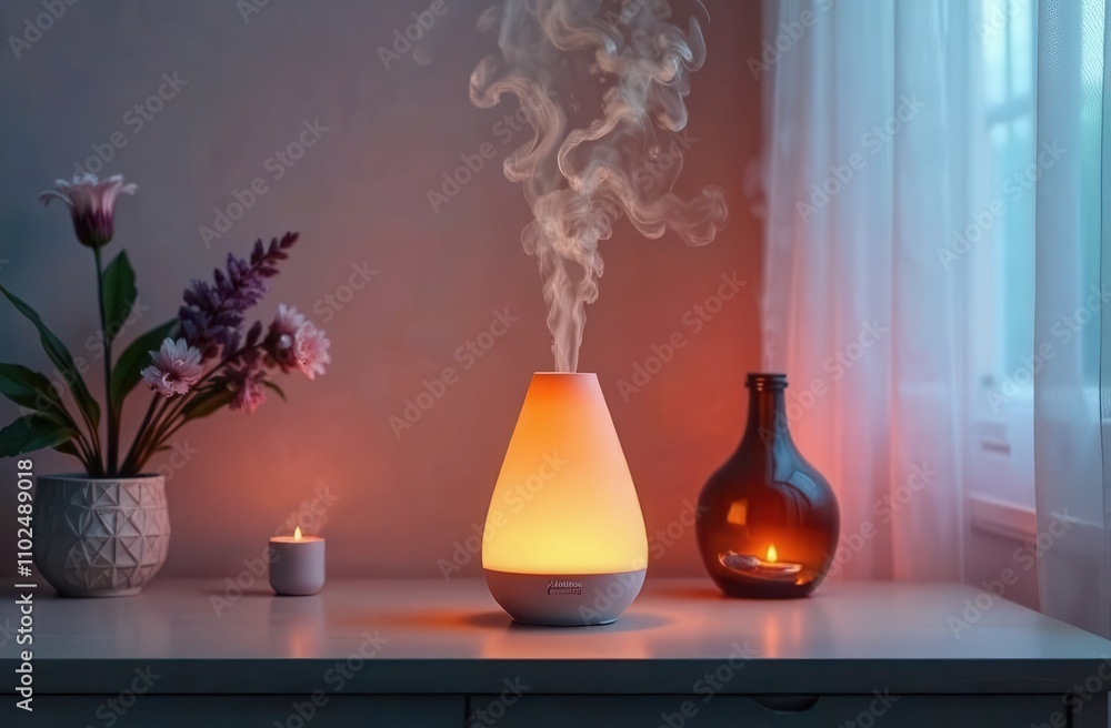 The diffuser fills the air with aroma, creating an atmosphere of comfort. The diffuser fills the air with aroma, creating an atmosphere of comfort.