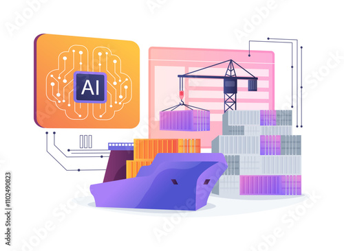 AI-Driven Freight Brokerage abstract concept vector illustration.