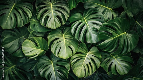 Tropical Monstera Leaf Background.