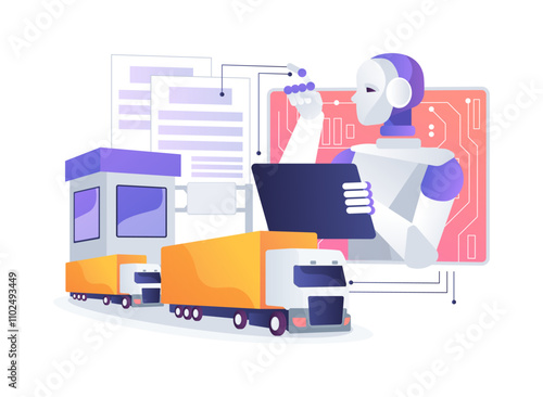 AI-Streamlined Customs and Trade abstract concept vector illustration.
