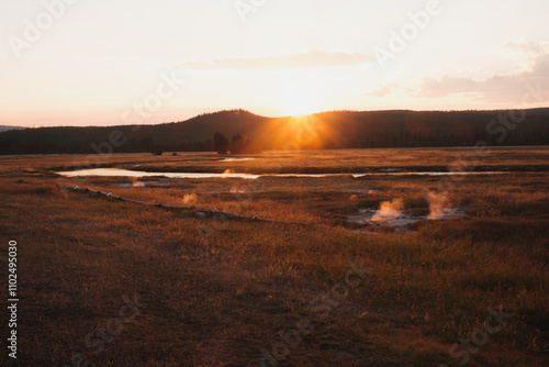 Yellowstone National Park golden hour