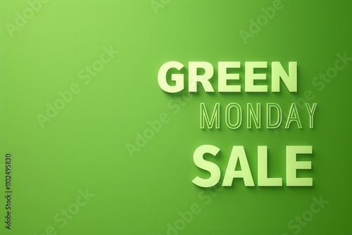 Wallpaper Mural Simple discount banner with a "GREEN MONDAY SALE" text on a green background, empty space space on the side Torontodigital.ca