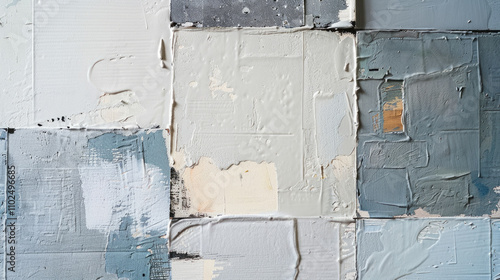 Paint samples displayed on a wall for color selection and interior design inspiration