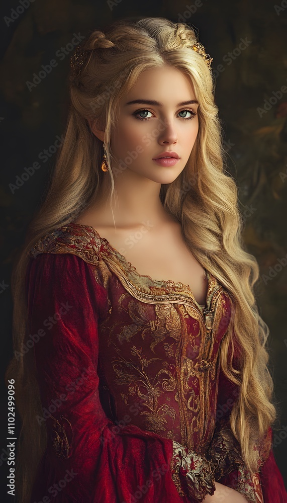 Ancient female fantasy artist.Medieval Blonde Princess Ancient female fantasy artist.Medieval Blonde Princess