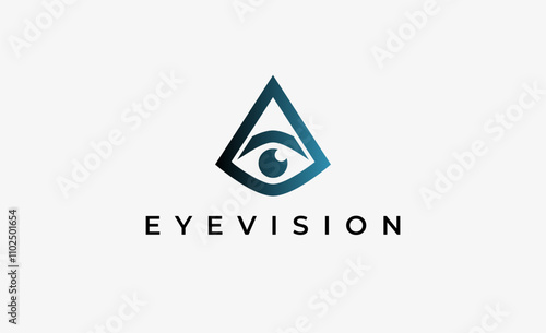 Logo Letter A and Eye Vision. Digital, visual with modern and minimalist concept. Editable file.