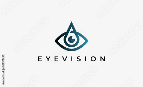 Logo Letter A and Eye Vision. Digital, visual with modern and minimalist concept. Editable file.