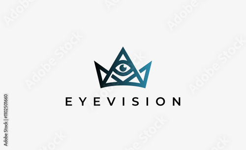 Logo Letter A and Eye Vision. Digital, visual with modern and minimalist concept. Editable file.