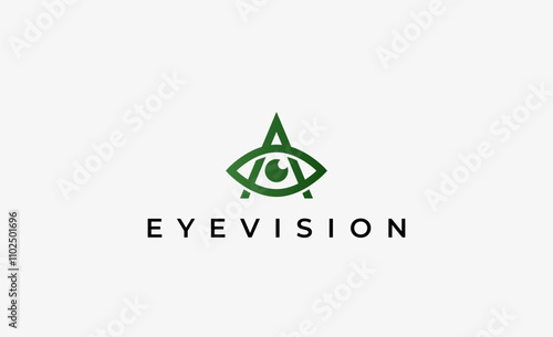 Logo Letter A and Eye Vision. Digital, visual with modern and minimalist concept. Editable file.