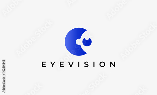 Logo Letter C and Eye Vision. Digital, visual with modern and minimalist concept. Editable file.