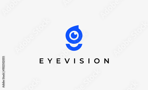 Logo Letter G and Eye Vision. Digital, visual with modern and minimalist concept. Editable file.