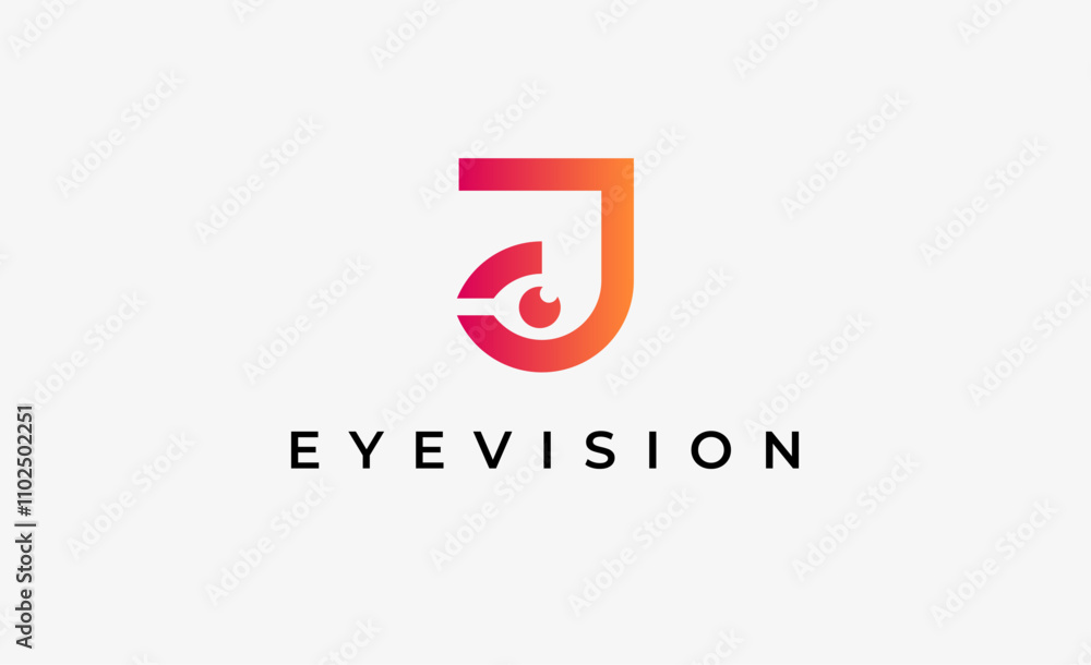 Logo Letter J and Eye Vision. Digital, visual with modern and minimalist concept. Editable file. Logo Letter J and Eye Vision. Digital, visual with modern and minimalist concept. Editable file.