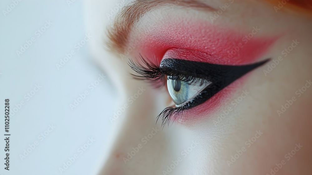 Fototapeta premium close up of eye with makeup header for cosmetic or makeup site or blog