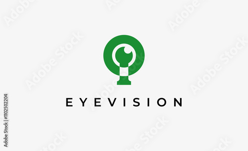 Logo Letter I and Eye Vision. Digital, visual with modern and minimalist concept. Editable file.