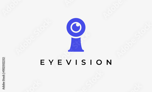 Logo Letter I and Eye Vision. Digital, visual with modern and minimalist concept. Editable file.