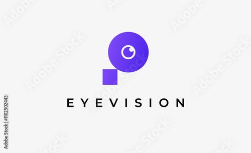 Free Download Logo Letter P and Eye Vision. Digital, visual with modern and minimalist concept. Editable file. - GFXLoad