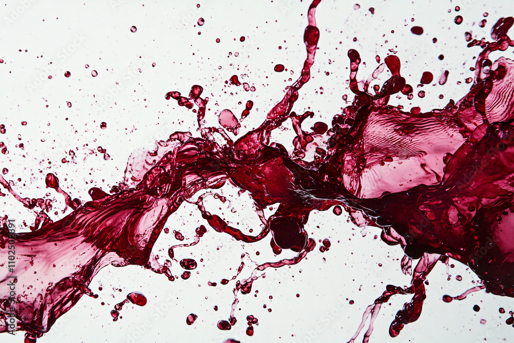 Red Liquid Splashes: Juice and Wine Textures on Transparent Background Red Liquid Splashes: Juice and Wine Textures on Transparent Background