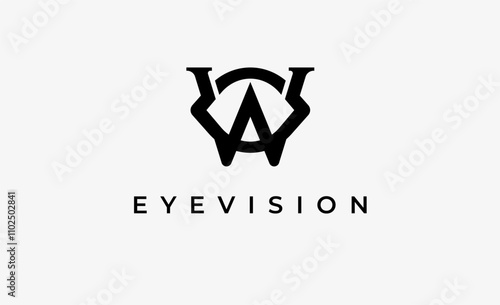 Logo Letter W and Eye Vision. Digital, visual with modern and minimalist concept. Editable file.