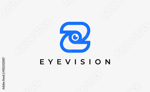 Logo Letter Z and Eye Vision. Digital, visual with modern and minimalist concept. Editable file.