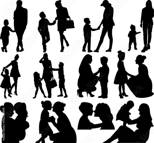 Mother and son svg, Mother's day svg, Mother and son silhouette svg, Mother and son outline svg, Mother with child svg, Digital Download
