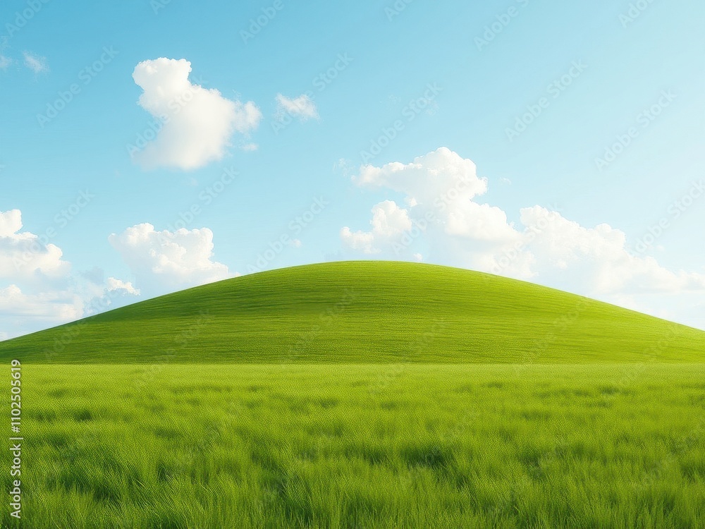 A rolling hill covered in a thick layer of fresh spring green grass, peaceful landscape, serene atmosphere, rolling hills A rolling hill covered in a thick layer of fresh spring green grass, peaceful landscape, serene atmosphere, rolling hills