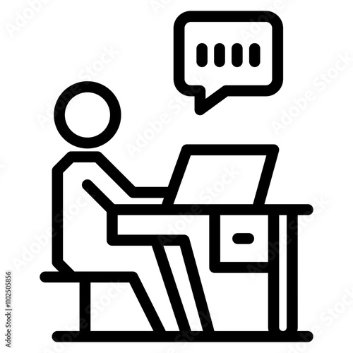 Work at home vector icon. Remote job for employee or freelance in a house office symbol.