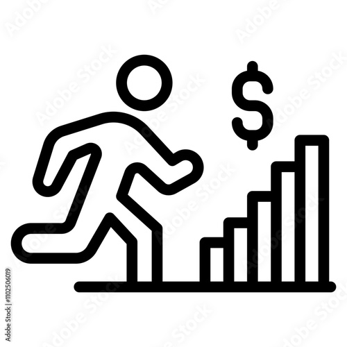 businessman run icon