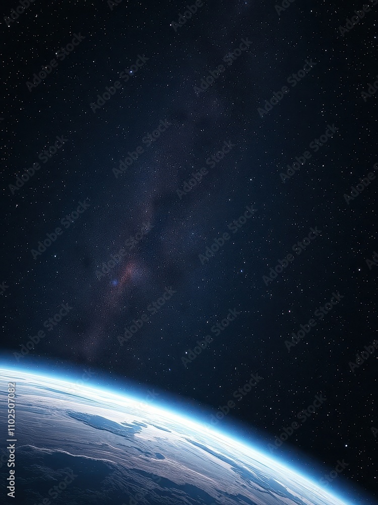 Obraz premium Space scene featuring stars, planets, and a galaxy background with a sense of depth, galaxy, celestial bodies, nebulae, constellations, astronomical objects