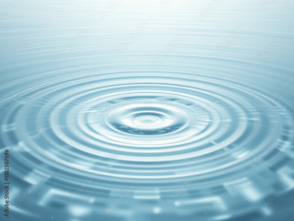 Circular waves on a calm and clear body of water, calm water surface, serene outdoor scene Circular waves on a calm and clear body of water, calm water surface, serene outdoor scene
