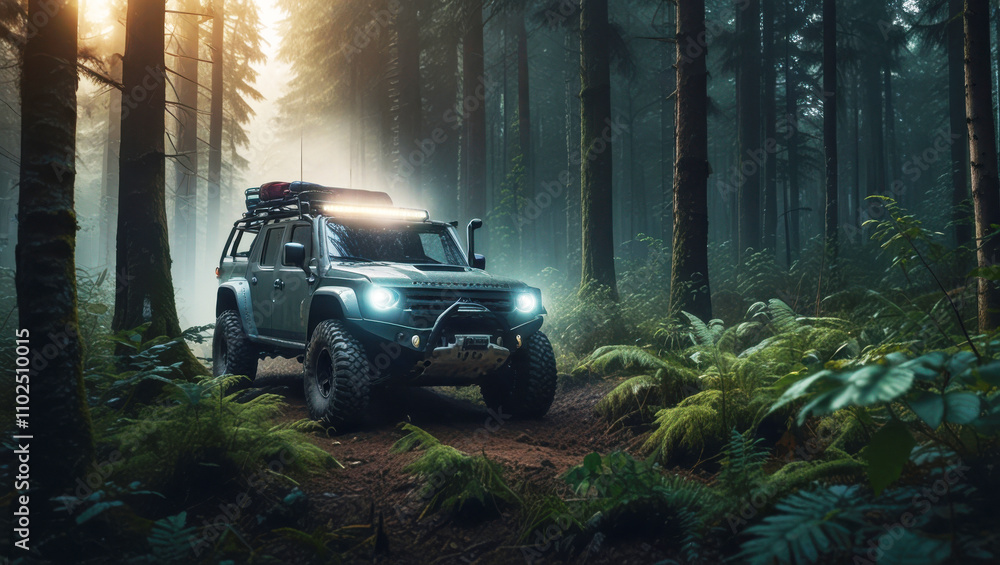 Off road vehicle in a wild nature obstacles. Off road vehicle in a wild nature obstacles.