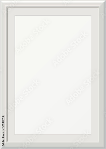 Wooden white photo frame mockup. Gallery picture border