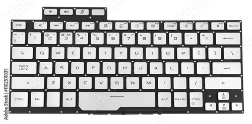 Foto keyboard for laptop, spare part for laptop, on white background in insulation
