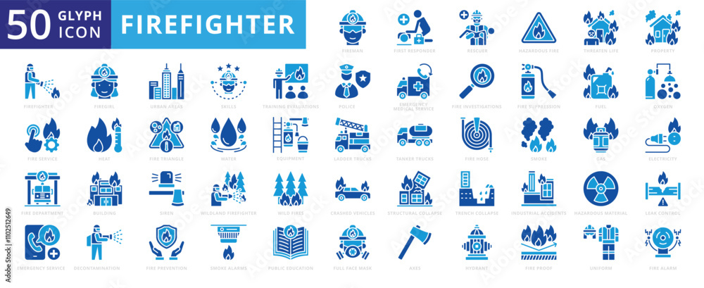 Firefighter icon set of fire, service, fuel, emergency, gas, water, building, smoke, electricity, triangle, heat, prevention, property, equipment, uniform, material, firefighter, rescue, siren, skill Firefighter icon set of fire, service, fuel, emergency, gas, water, building, smoke, electricity, triangle, heat, prevention, property, equipment, uniform, material, firefighter, rescue, siren, skill