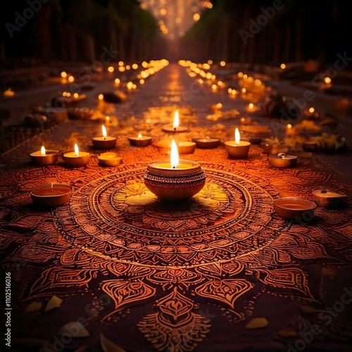 candles in diwali photo