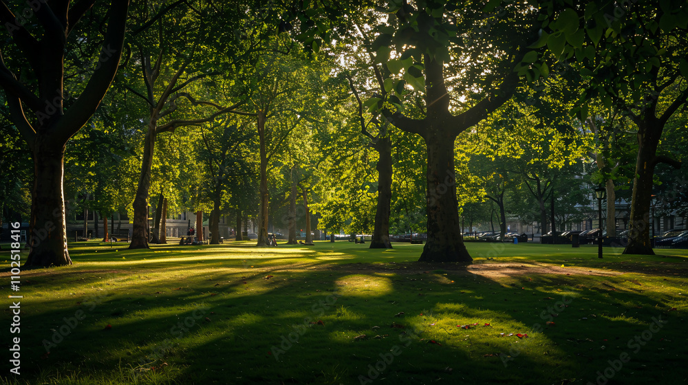 Naklejka premium green park view